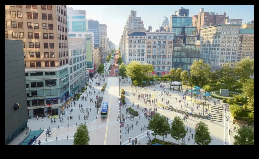 Cityscape Harmony: The Synchronized Movement of Public Transit in Urban Spaces